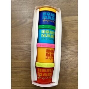 Tabitha Brown Mini Reusable Ice Cream Containers Set‎ 4 Stackable 4oz Lids